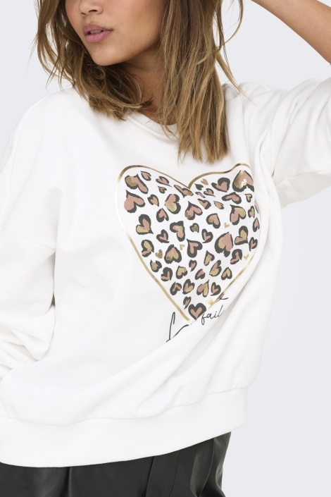 Only onltammie l/s leo print o-neck swt